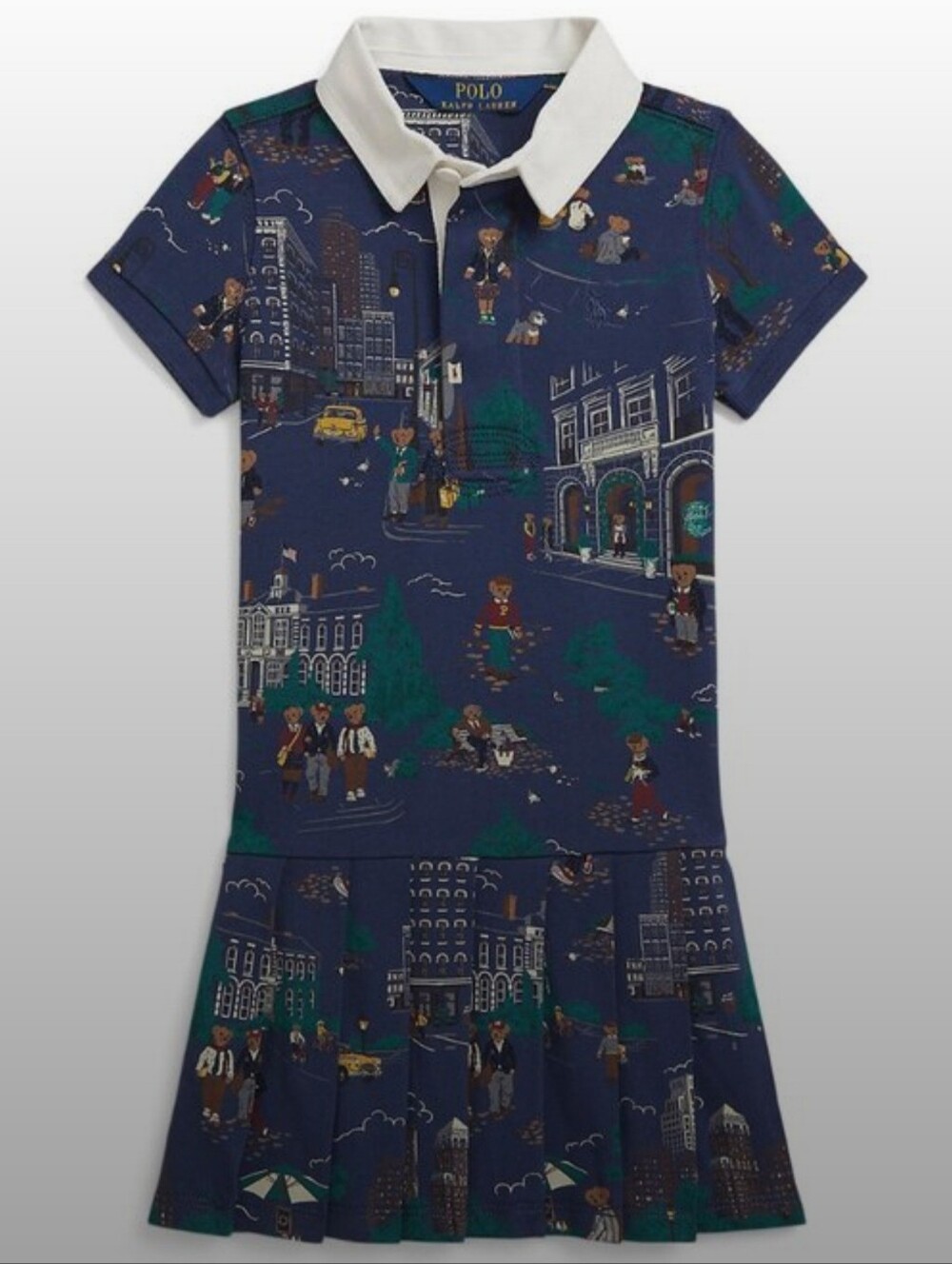 Polo by Ralph Lauren Navy City-Print Polo Dress for Kids